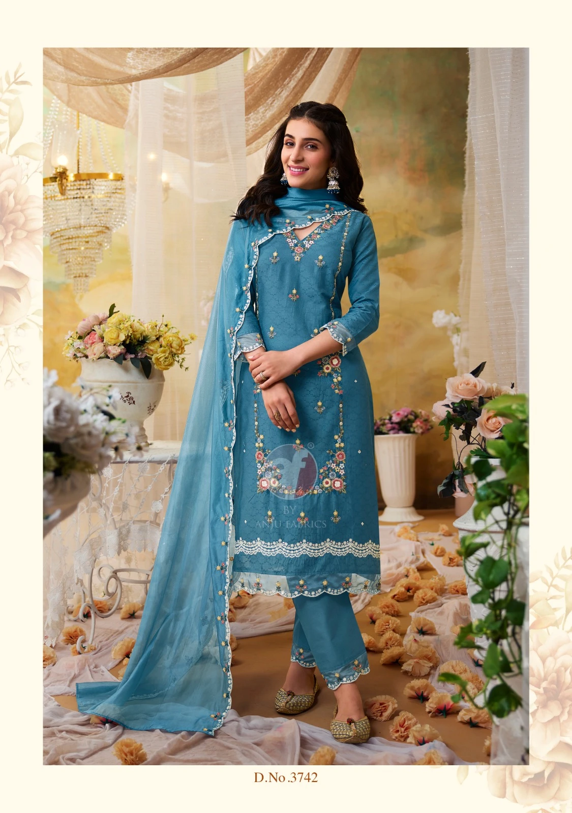Anju Fabric Cotton Queen Fancy Wholesale Designer Readymade Salwar Suit Catalog — Designer Readymade Suits, Anju fabric wholesale from Surat — view 2